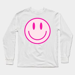 Smiley Face Pink Long Sleeve T-Shirt